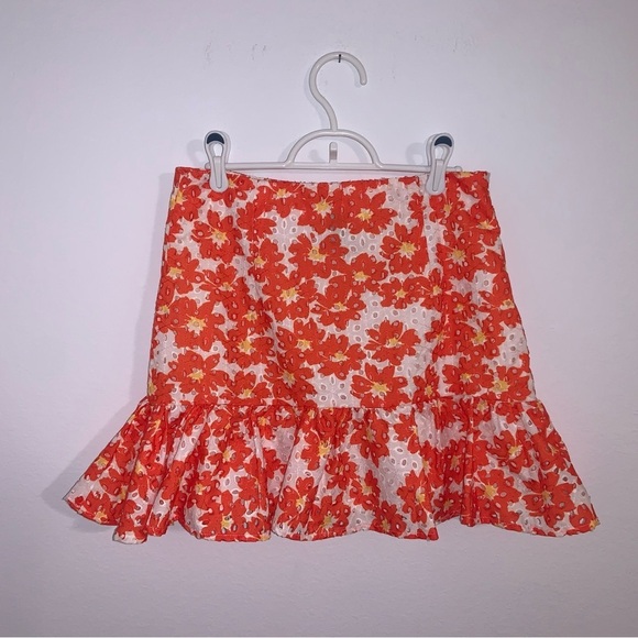 Eyelet Floral Ruffle Mini Skirt - Picture 6 of 11